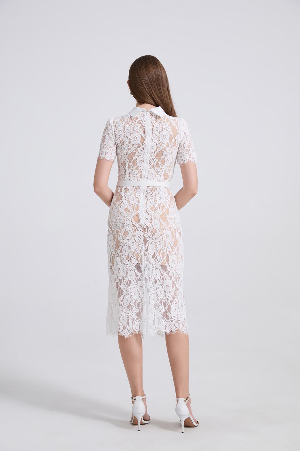 New Retro French lace women bodycon dress K26011307