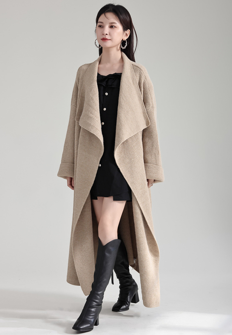 French retro lapel knitted jacket unbuttoned thickened sweater A1218165BE