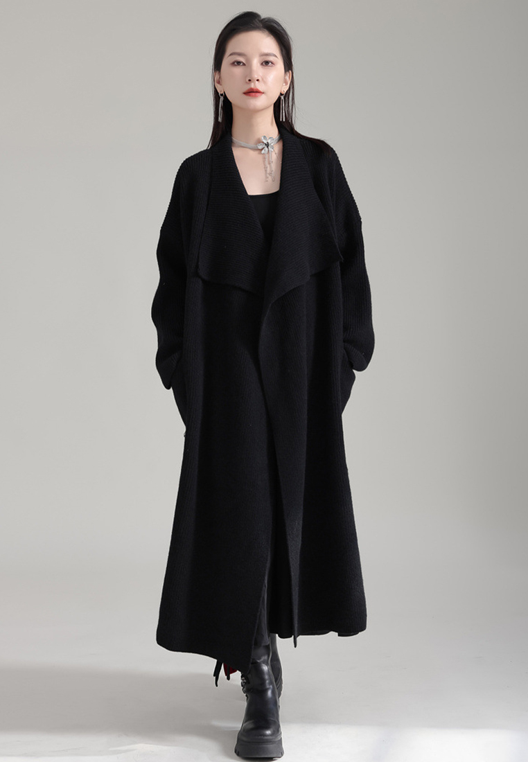 French retro lapel knitted jacket unbuttoned thickened sweater A1218165BE