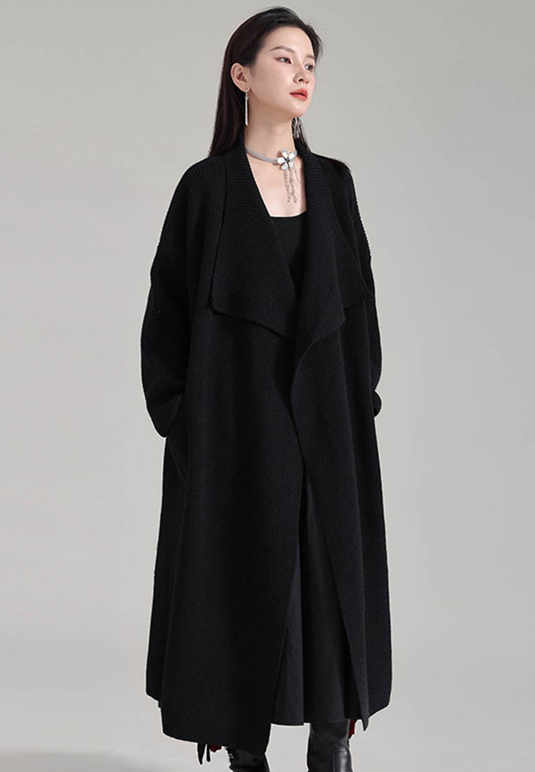 French retro lapel knitted jacket unbuttoned thickened sweater A1218165BE