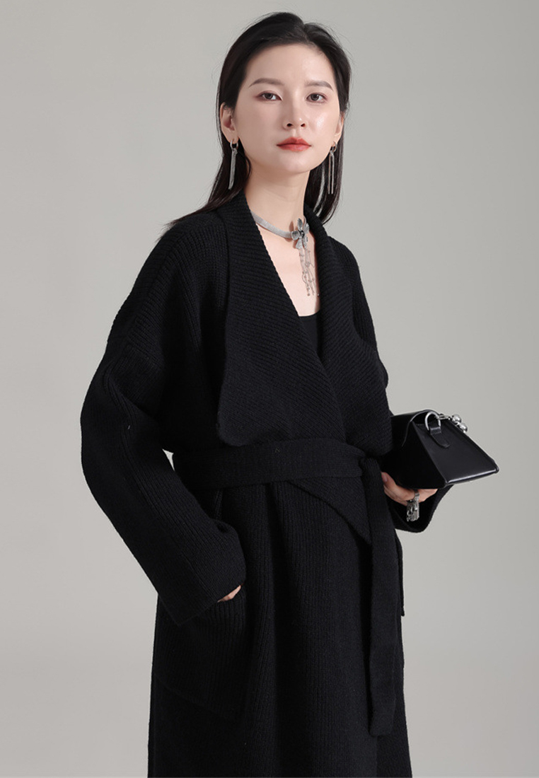 French retro lapel knitted jacket unbuttoned thickened sweater A1218165BE