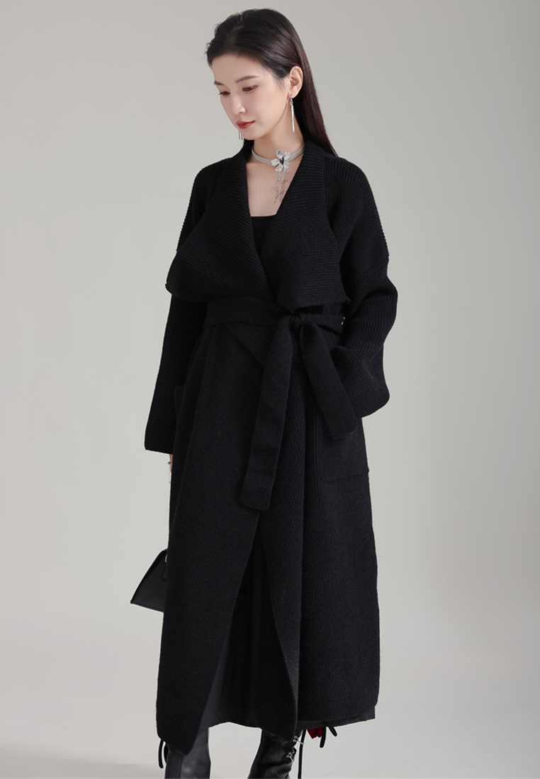 French retro lapel knitted jacket unbuttoned thickened sweater A1218165BE