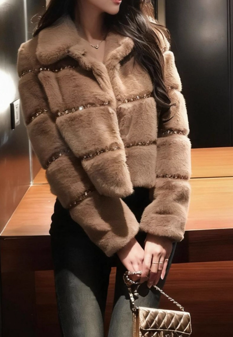 New Autumn/Winter Faux Mink Fur Short Coat for Women K25121003