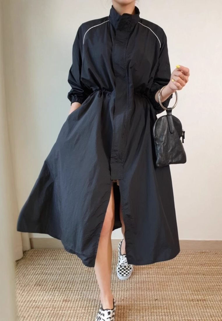 Korean chic early spring new loose high-waisted trench coat style dress K010614
