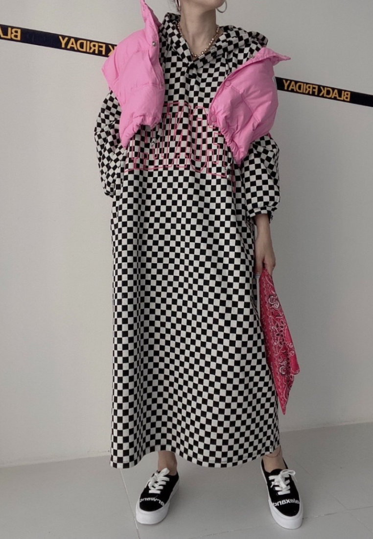 Korean early spring new arrival versatile letter leopard print hooded loose dress K010610