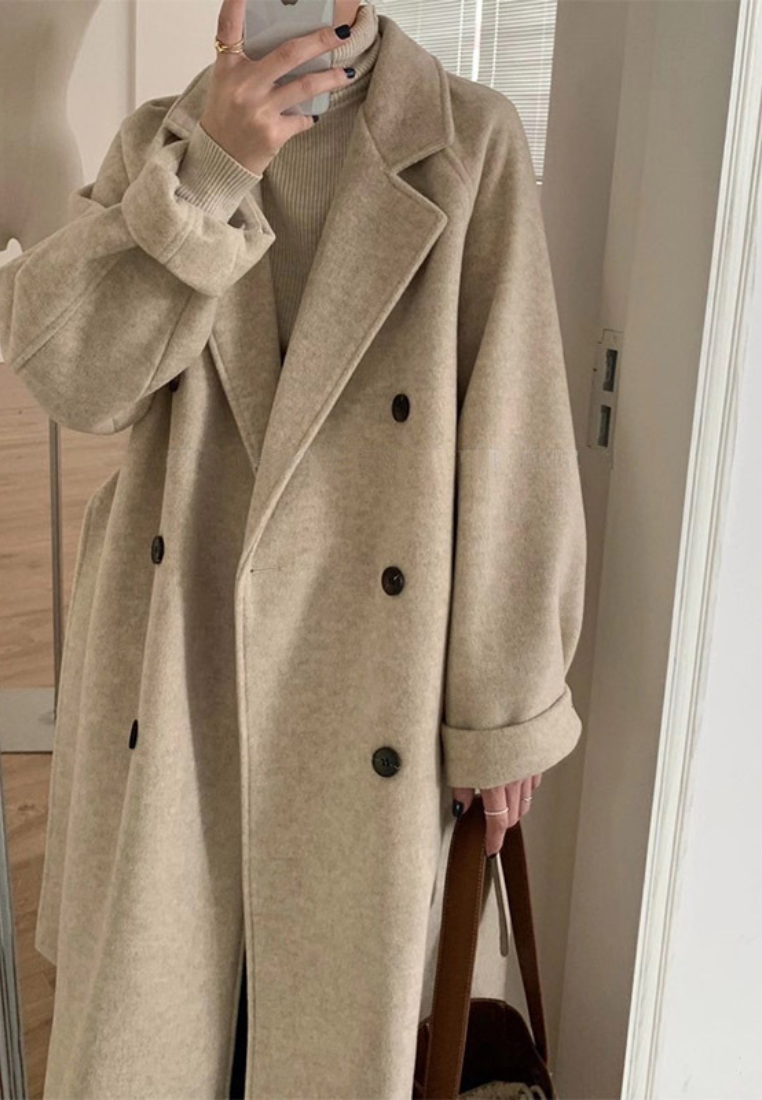 Korean chic French style wool coat for women K010619