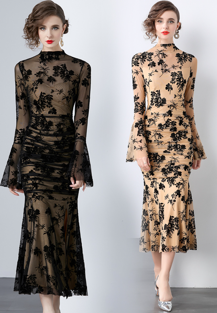 New Elegant Hepburn Style Fishtail bodycon dress K26011301