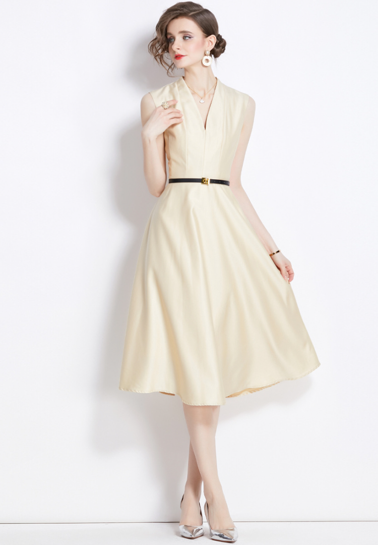 New Elegant sleeveless V-neck women dress K26011306