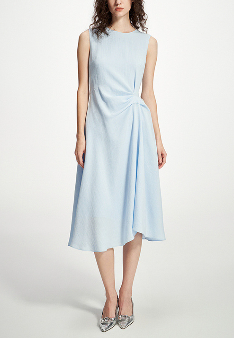 Chic Style Sleeveless Twist Waist A-Line Midi Dress K26051105