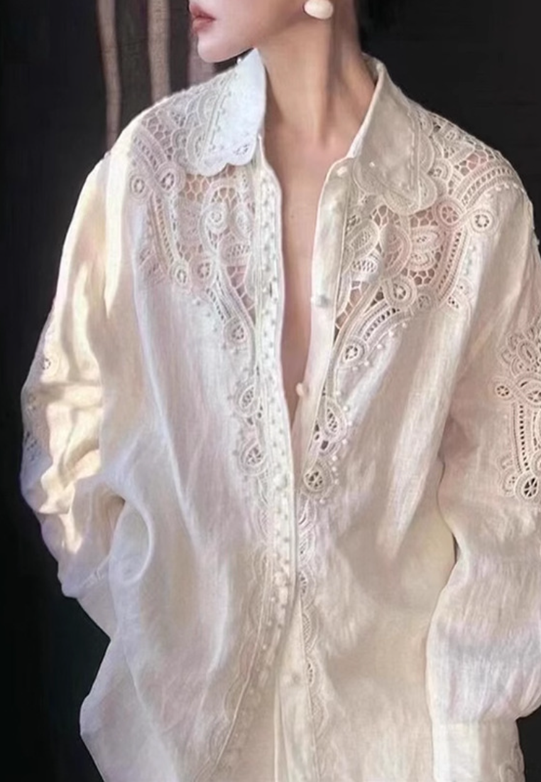 New Elegant Long sleeve white shirt K26012010