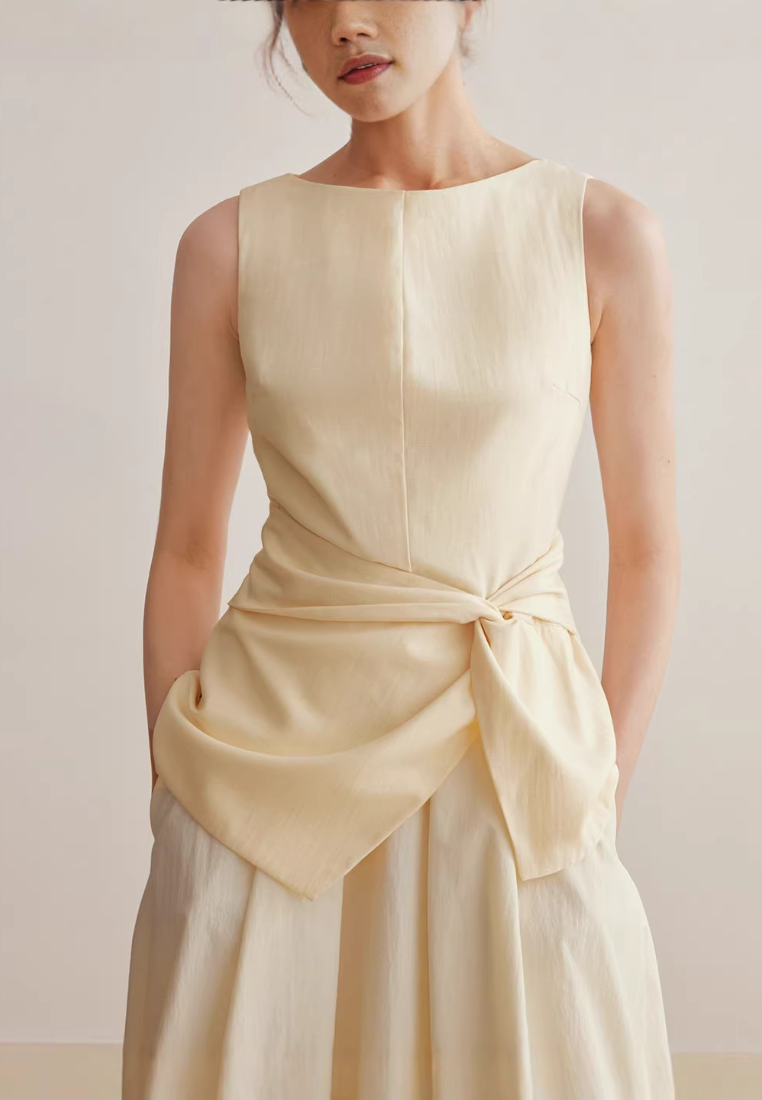 Minimalist Tank Top With High Waist Bubble Skirt Set Casual Formal Dress K26032409