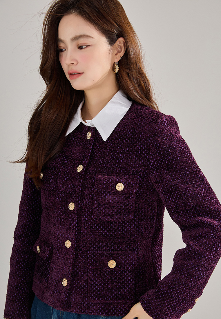 New French retro tweed Chanel style short jacket for autumn and winter CA25010702PU