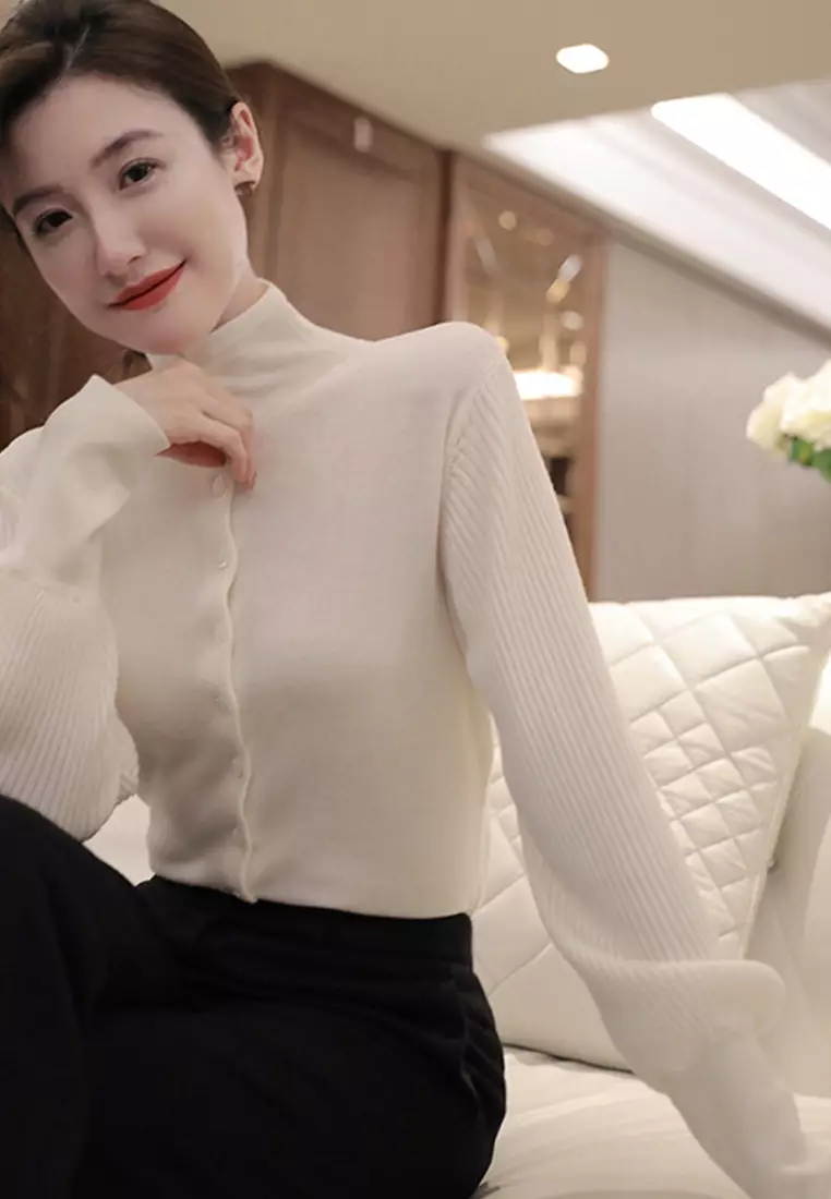 Temperament Pure Wool Court Play Knitwear Top A21092801W