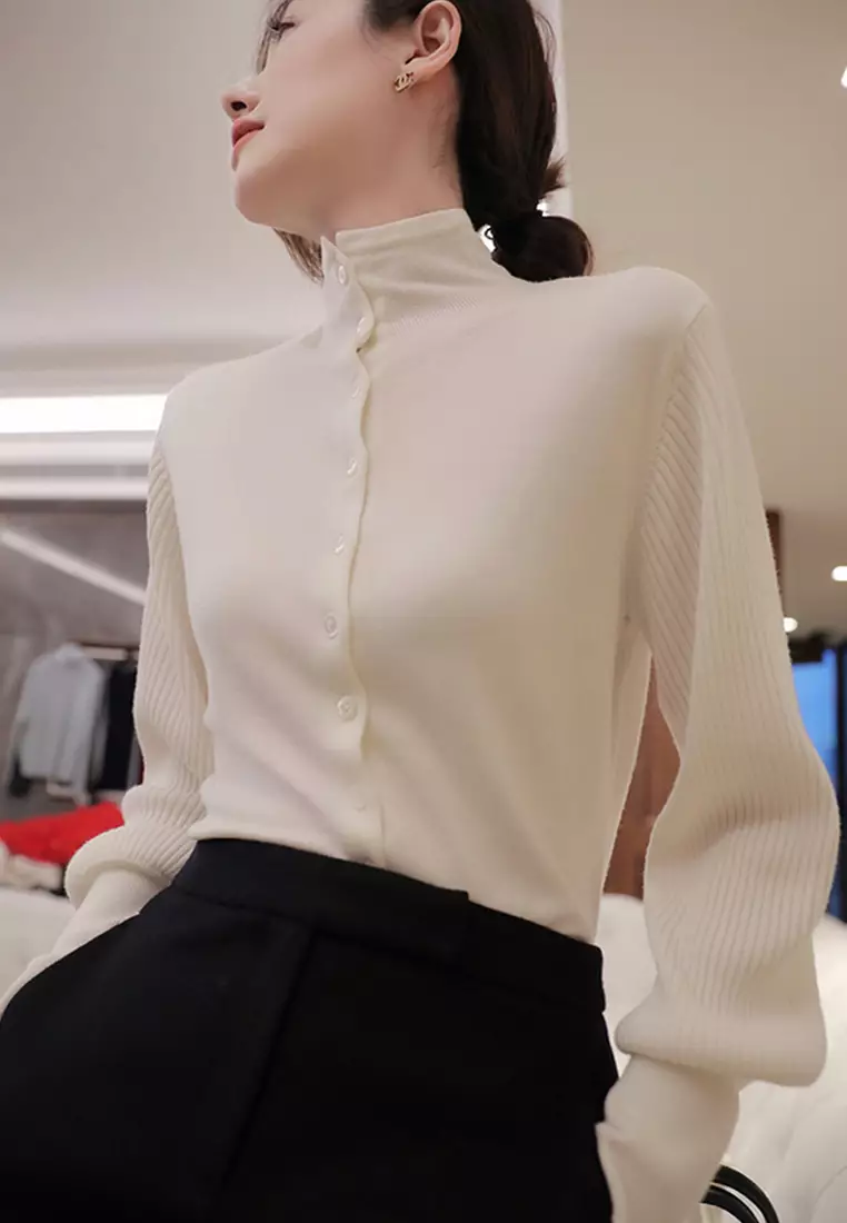 Temperament Pure Wool Court Play Knitwear Top A21092801W