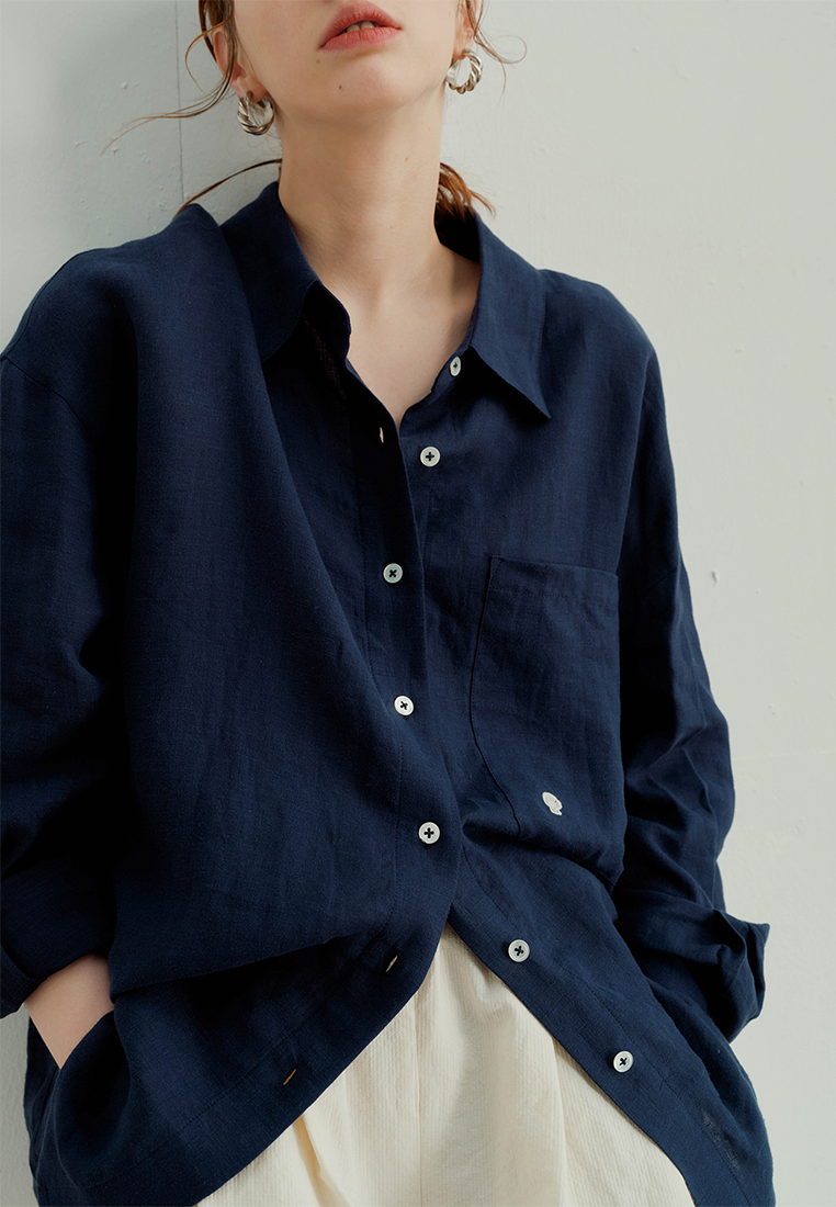 New arrival slim fit loose niche linen top CA25091927W