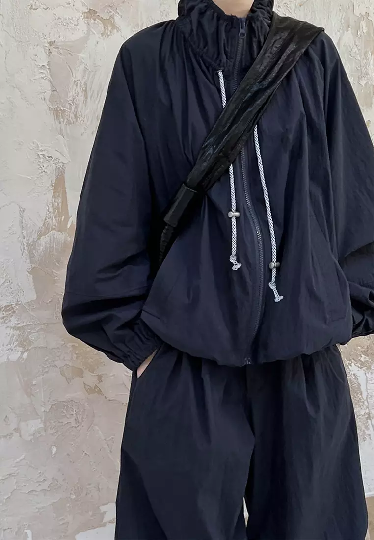 Fashionable outdoor casual jacket long pants set CA24092350BK