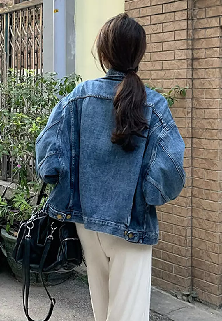 Korean loose and versatile casual denim jacket CA24092325BL