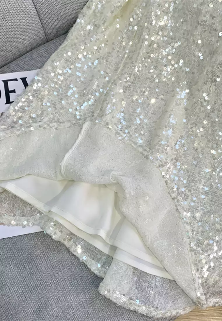 Temperament new mermaid tears sequined skirt K102205