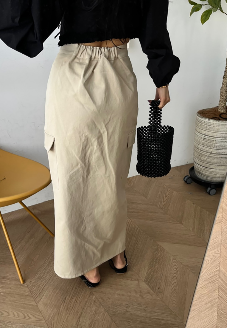 New spring irregular slit skirt CA25021306BK