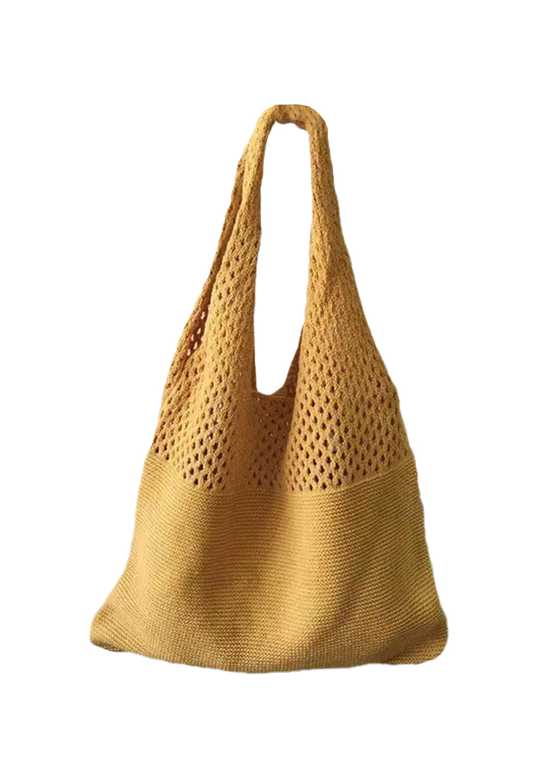 New Vintage Hollow Woven Tote Bag Large Capacity Shopping Bag CA080701