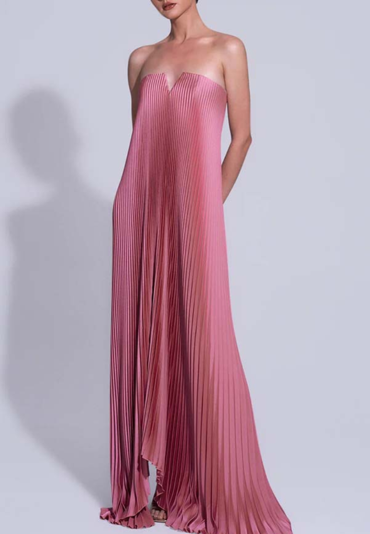 Sexy pleated strapless dress CA251103D01
