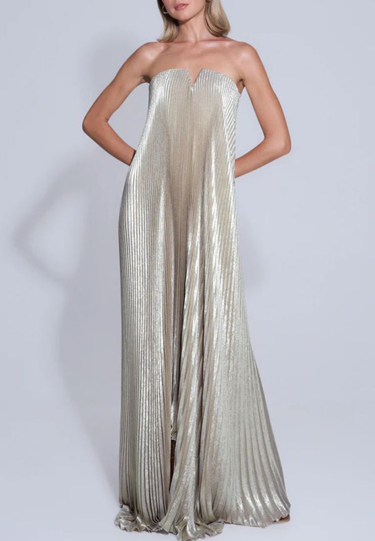 Sexy pleated strapless dress CA251103D01