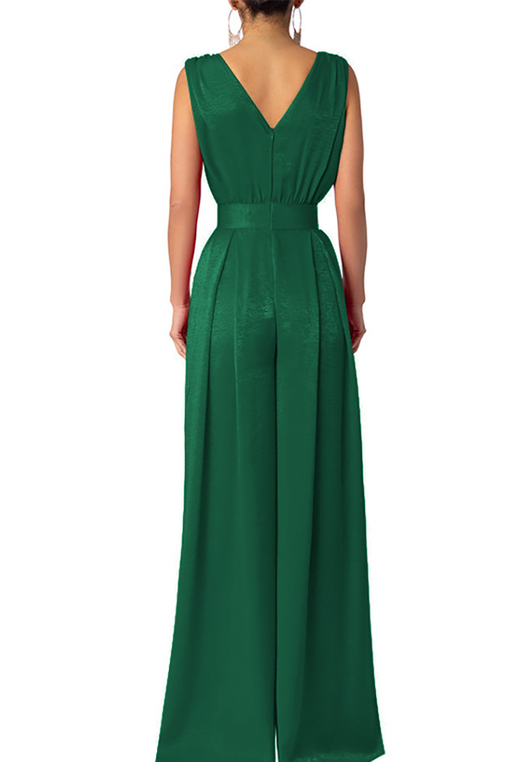 European and American Slim-Fit High-Waisted Wide-Leg Jumpsuit CA25091501RD