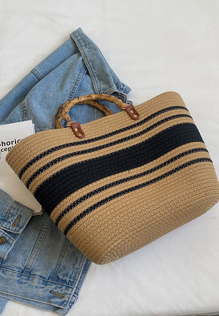 2024 New Fashion Large Capacity Bamboo Joint Totes CA24032301BE