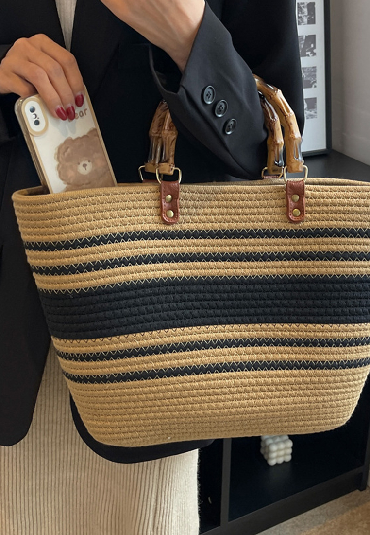 2024 New Fashion Large Capacity Bamboo Joint Totes CA24032301BE