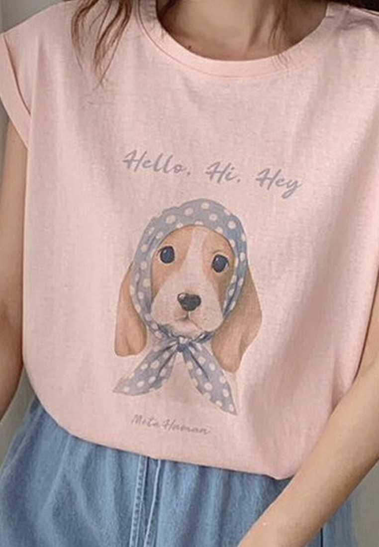 Summer New Casual Retro Printed Round Neck Top CA25070901W