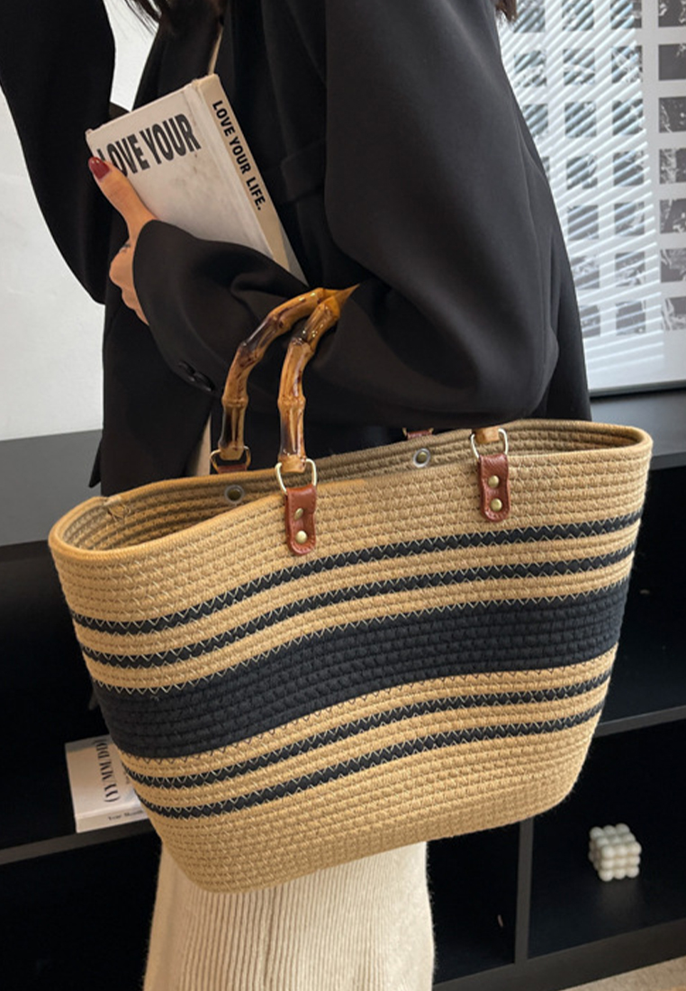 2024 New Fashion Large Capacity Bamboo Joint Totes CA24032301BE