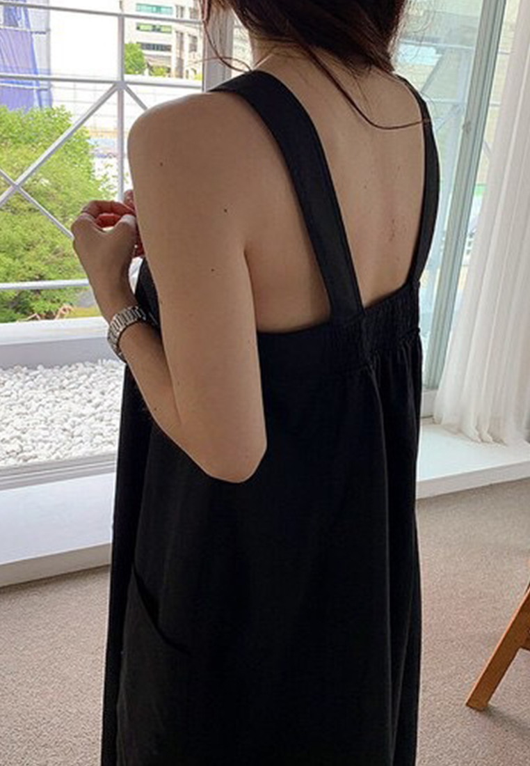 Korea chic summer new square neck versatile slip dress CA24062001KI