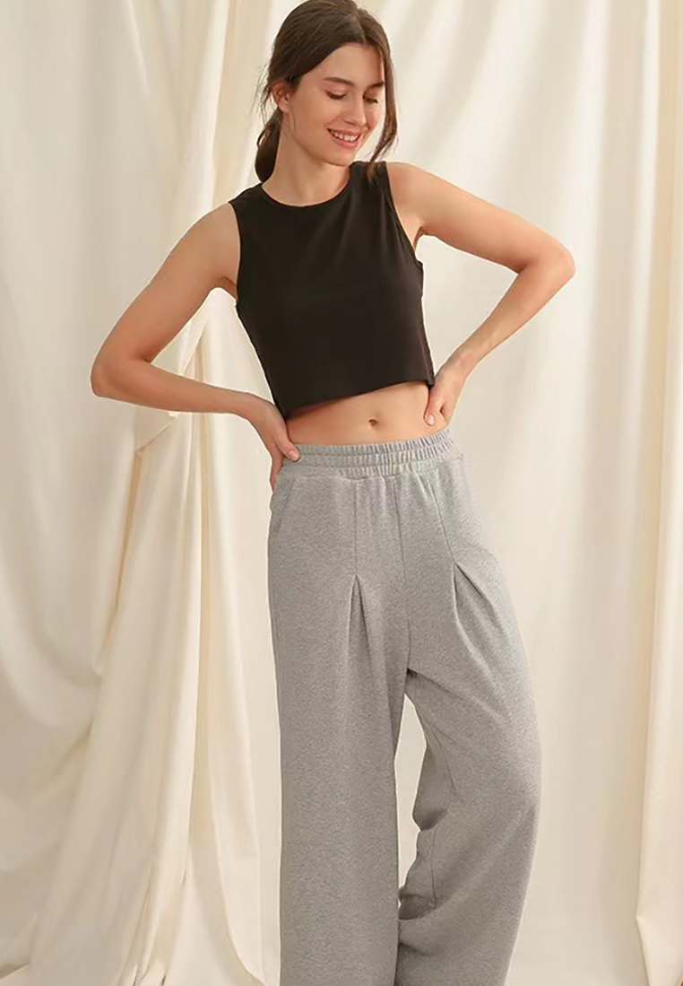 Spring and Summer Short Navel High Waist Elastic Vest CA25042201BK