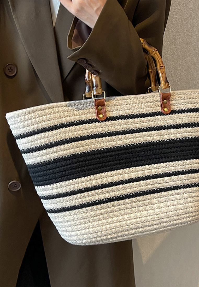 2024 New Fashion Large Capacity Bamboo Joint Totes CA24032301BE