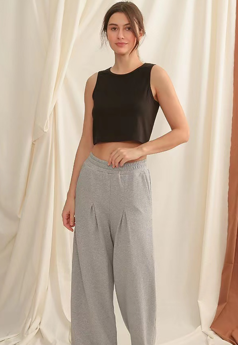 Spring and Summer Short Navel High Waist Elastic Vest CA25042201BK