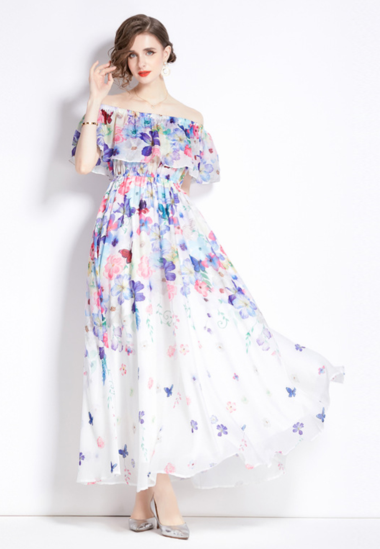 2024 Summer New Slim Fit Waist Wrap Beach Skirt Split Chiffon Dress for Women CA4021901MT