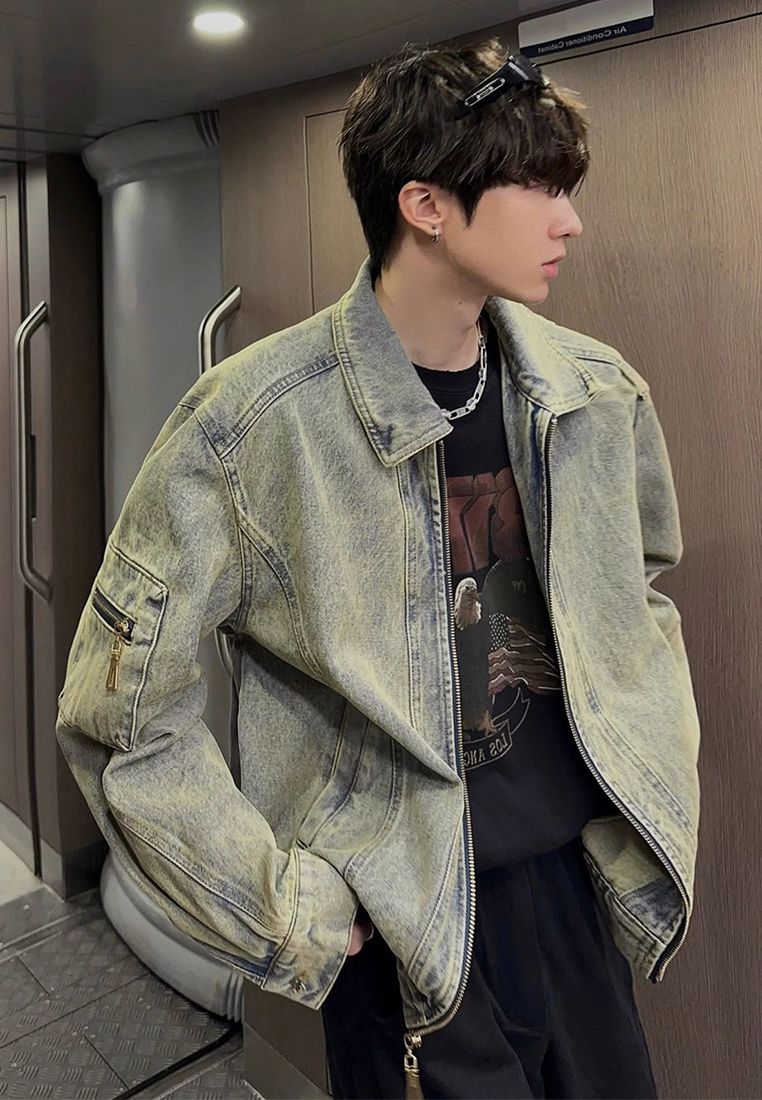 2024 men's new denim jacket American top CA24101401GY