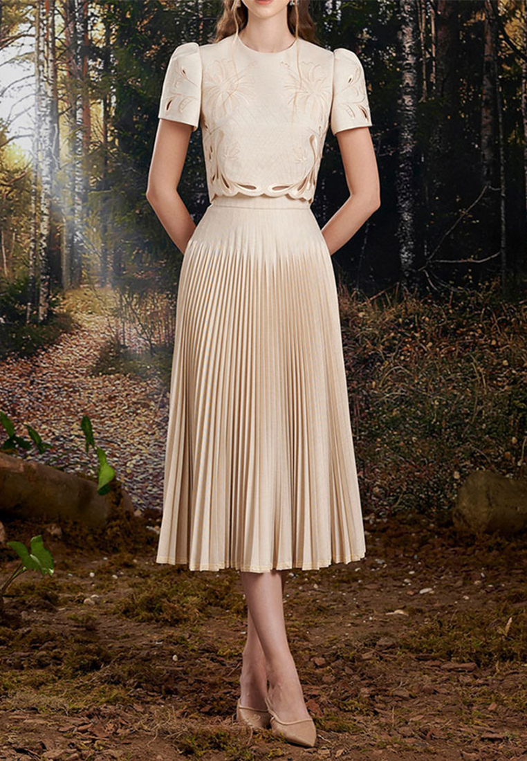 New Elegant Solid Color Pattern Retro Dress CA241128101GR