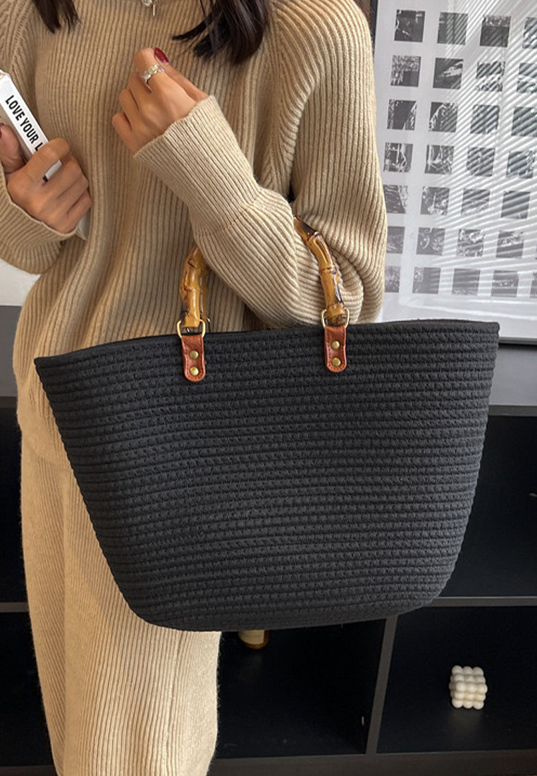 2024 New Fashion Large Capacity Bamboo Joint Totes CA24032301BE