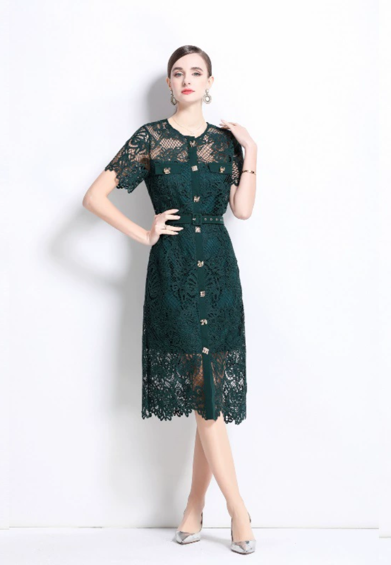 2025 new high-end embroidered elegant temperament dress CA25031201GR
