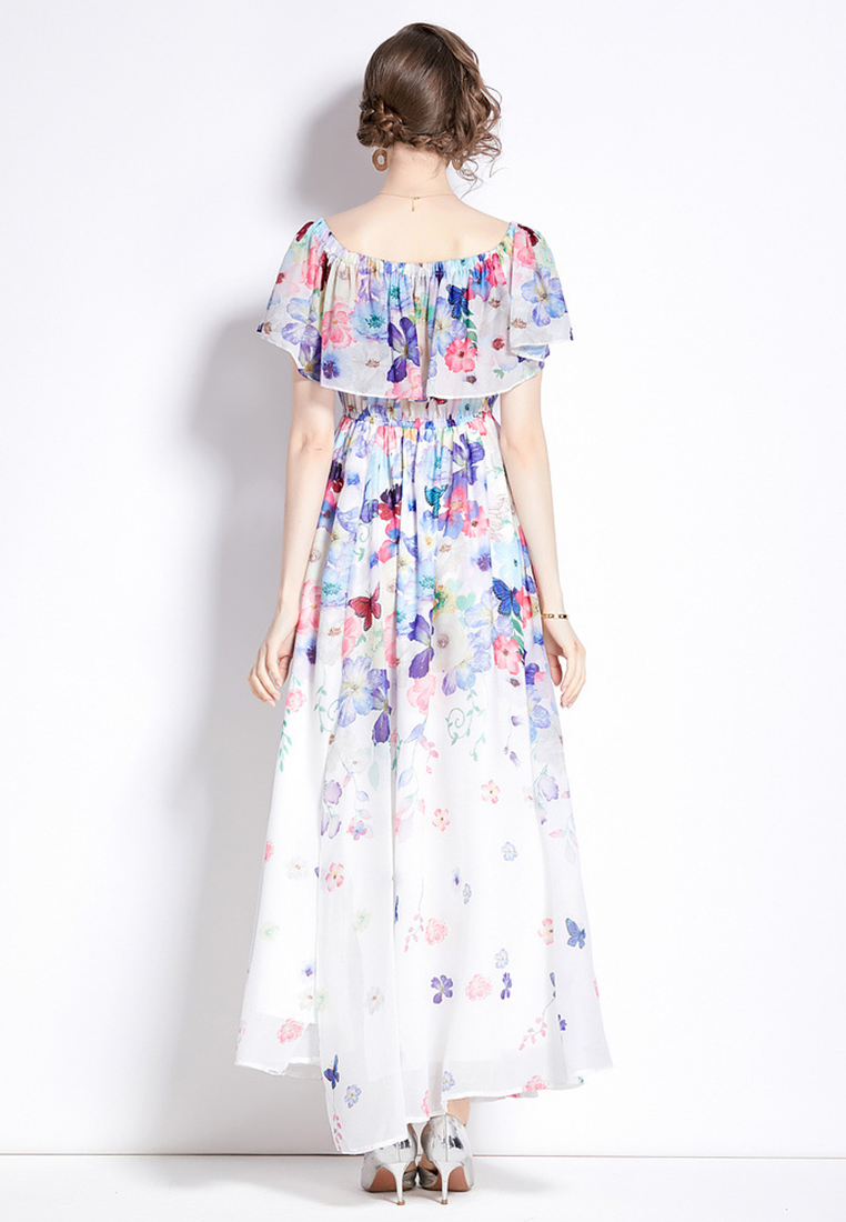 2024 Summer New Slim Fit Waist Wrap Beach Skirt Split Chiffon Dress for Women CA4021901MT