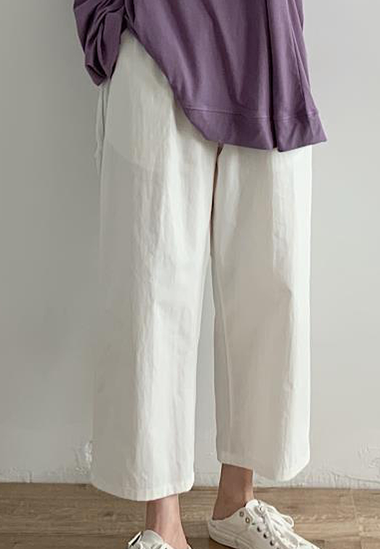 2024 New High Waist Pants Loose Straight Casual Pants Trendy White CA24031901W