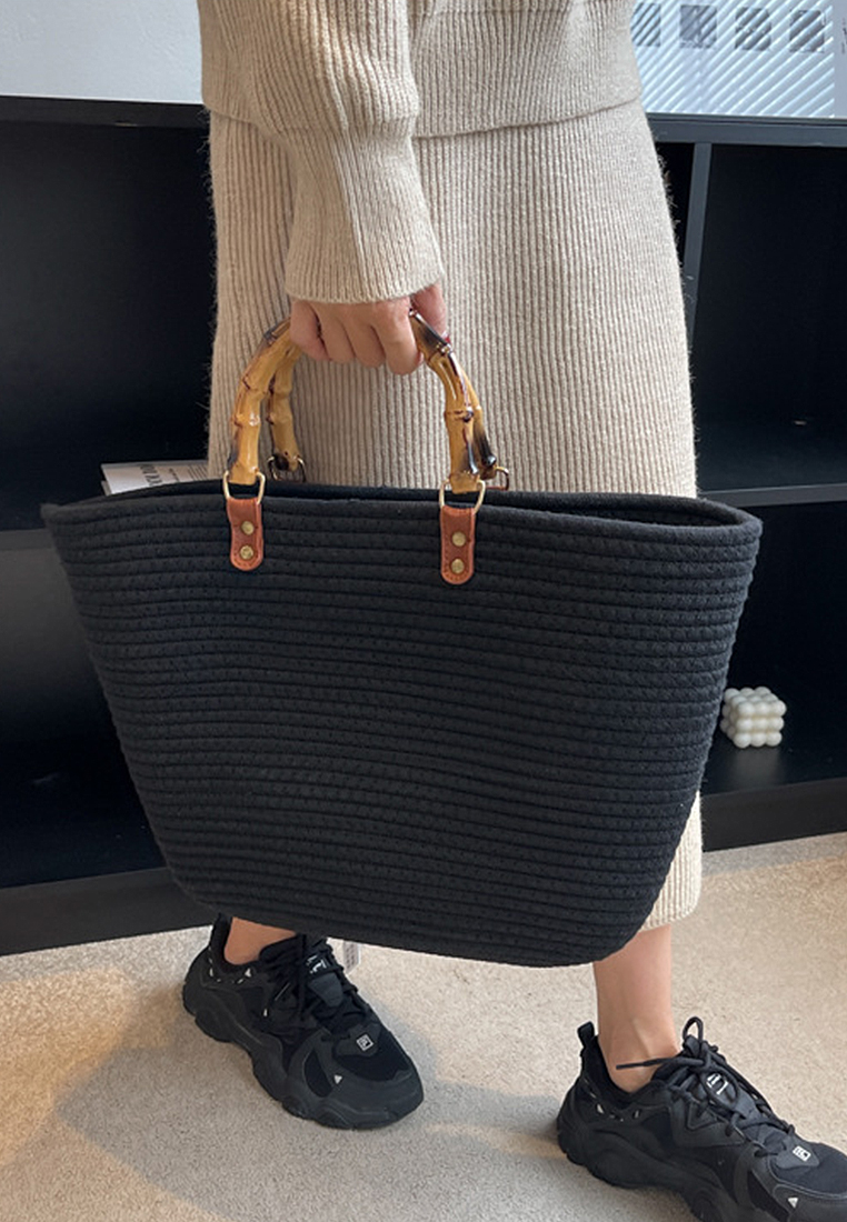 2024 New Fashion Large Capacity Bamboo Joint Totes CA24032301BE