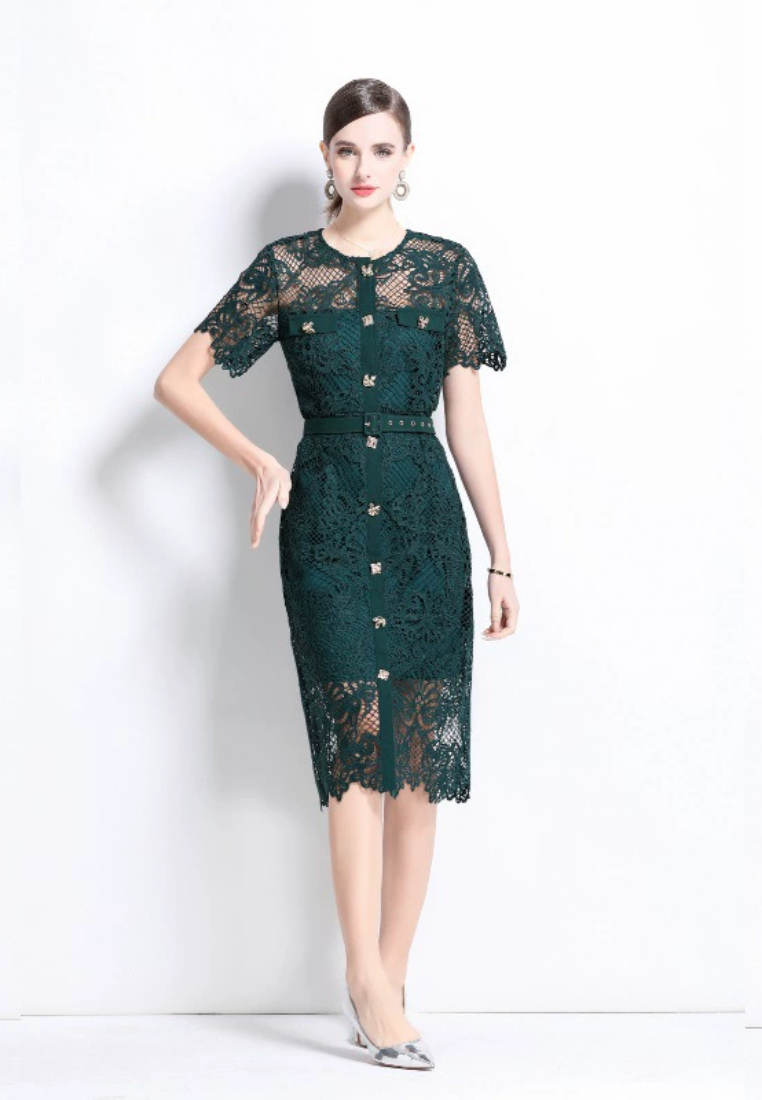 2025 new high-end embroidered elegant temperament dress CA25031201GR