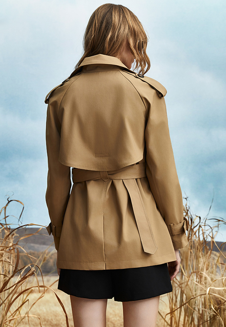 Exquisite Double breasted Windbreaker Luxury Quality Short Coat CA101701