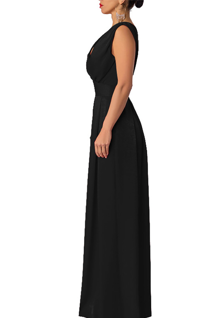 European and American Slim-Fit High-Waisted Wide-Leg Jumpsuit CA25091501RD