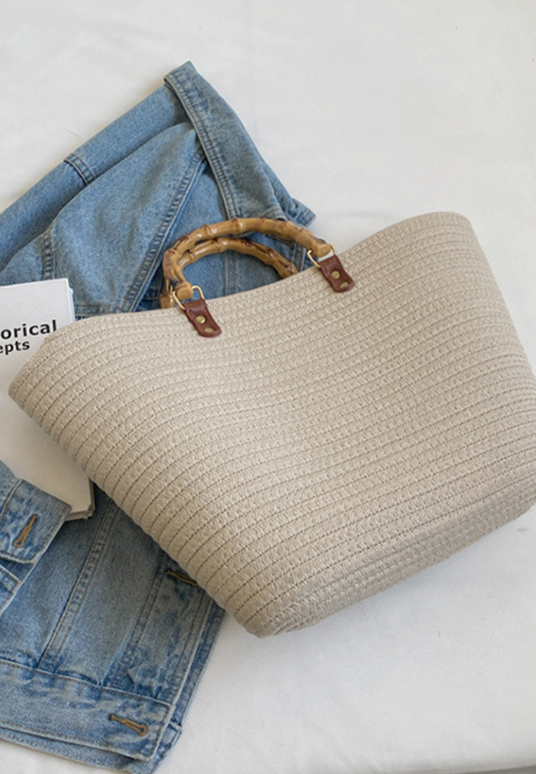 2024 New Fashion Large Capacity Bamboo Joint Totes CA24032301BE