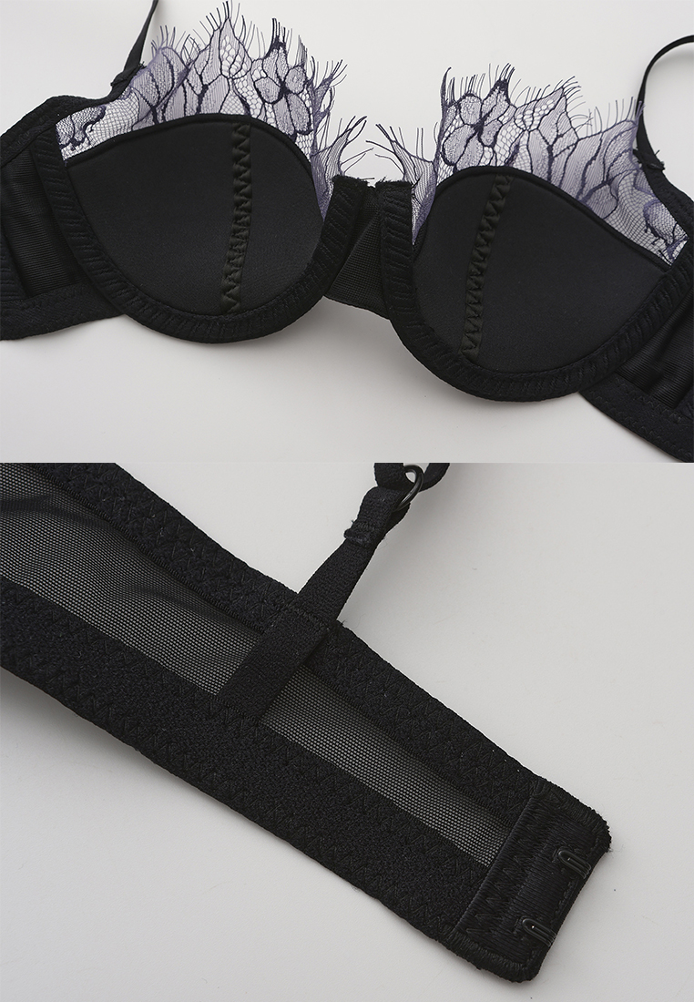 French soft underwire small chest push up bra set CA24112001GR