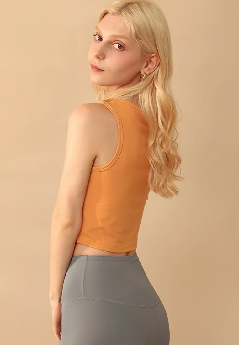 Spring and Summer Short Navel High Waist Elastic Vest CA25042201BK