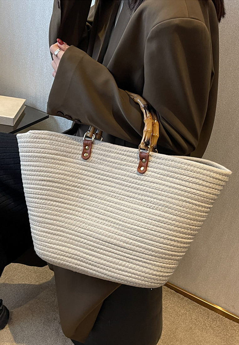 2024 New Fashion Large Capacity Bamboo Joint Totes CA24032301BE